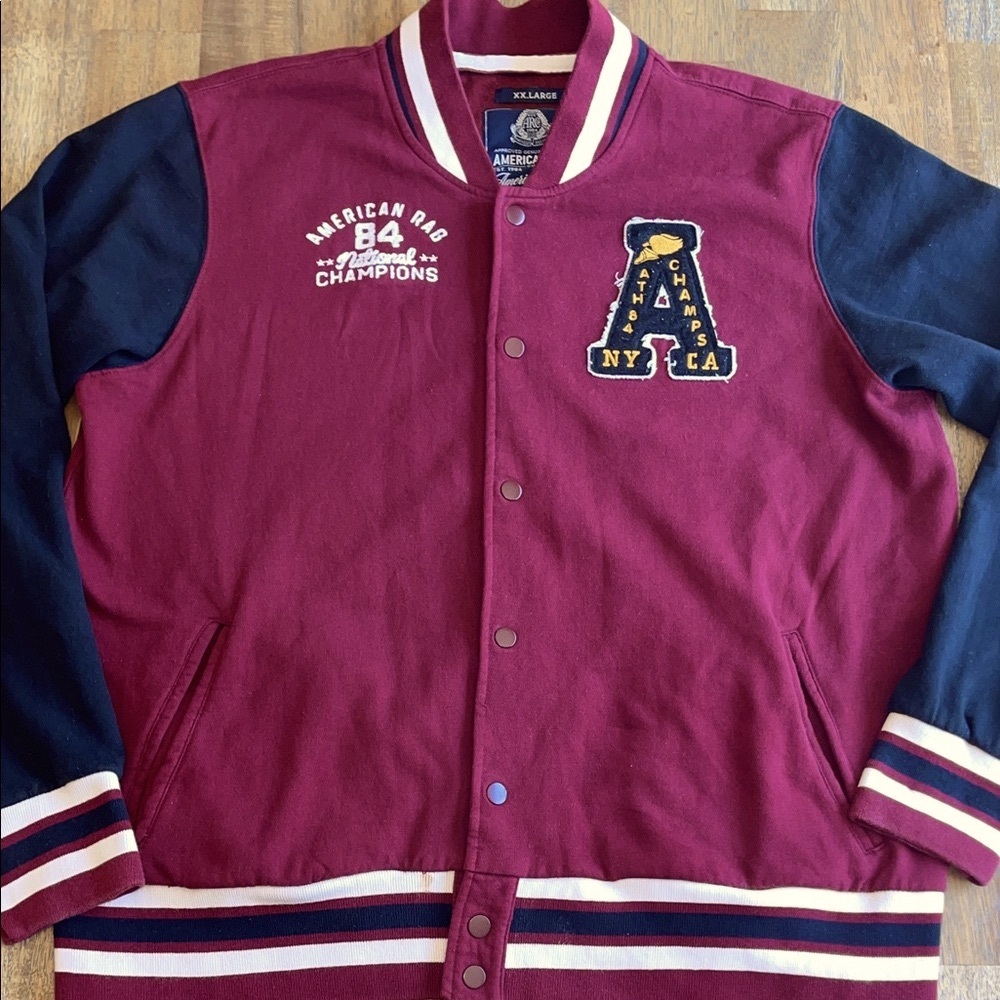 American‎ Rag Burgundy Varsity Jacket
